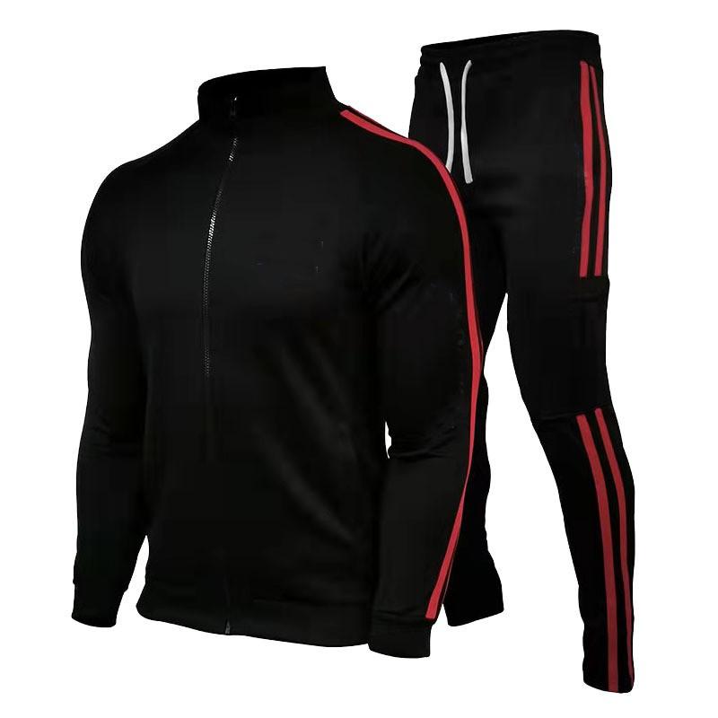 Mens 2-Piece Tracksuit Casual Sportswear Set Youth Fitness Running Zip Up Jacket Pants