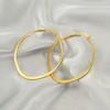 2025 Новые овальные серьги из титановой стали с покрытием из 18-каратного золота, геометрические минималистичные полые серьги из нержавеющей стали для женщин