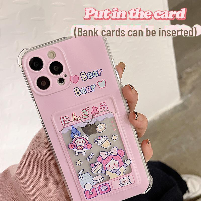 Прозрачный чехол-держатель для карт Zhitai для iPhone 14/15/16 и XS, XR, 6, 7, 8