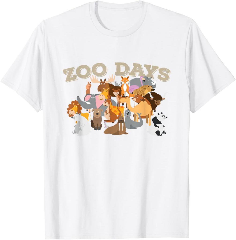 Zoo Days Животные Группа Графическая Футболка Мужская Повседневная С Круглым Вырезом Хлопковая Футболка