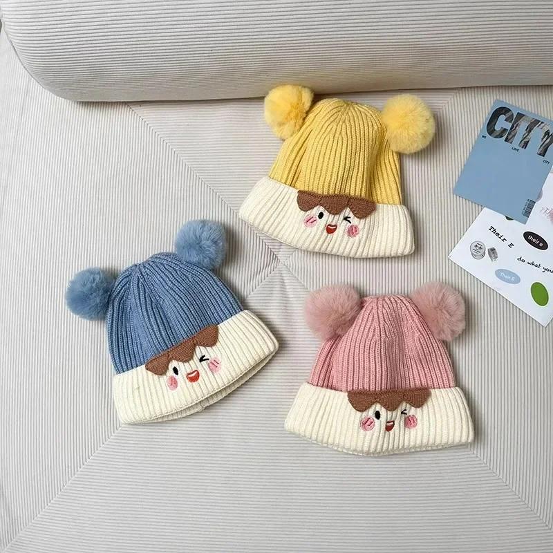 1 Piece Sweet Warm Infant Baby Beanie for Boy Girl Fashion Cute Cartoon Toddler Crochet Bonnet Autumn Winter Outdoor Knitted Hat