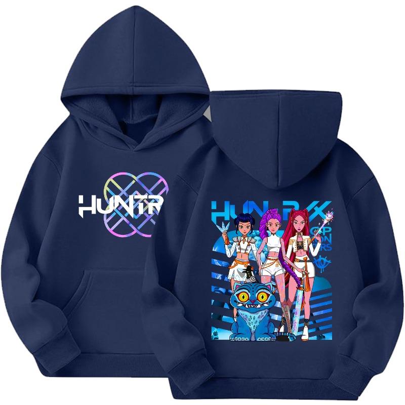Girls Top Kpop Hunters Witch Hunt Pattern Children's Girls Hooded Hoodie