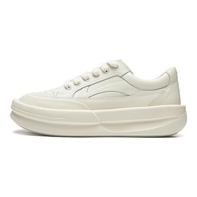 Li Ning Kung Fu Yang Модные Спортивные Низкие Кеды-Скейтеры Унисекс Кроссовки Цвет Off-White AZGW001-2