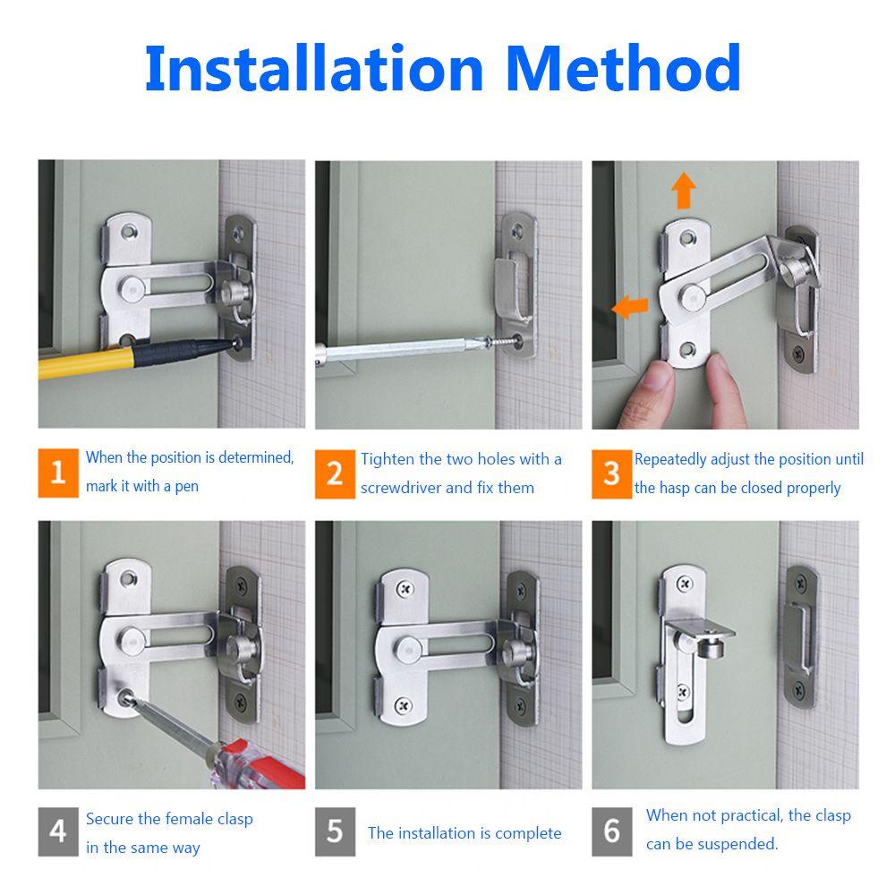Hardware Fitting Buckle Right Angle Stainless Steel 90 Degree Door Hasp Barn Latch Cabinet Lock