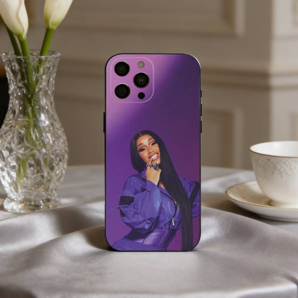 Уверенный C-Cardi B Певица Чехол для телефона Для iPhone 17pro,16,15,14,13,12,11 Plus,Pro Max,XS,Мягкий силиконовый Черный чехол