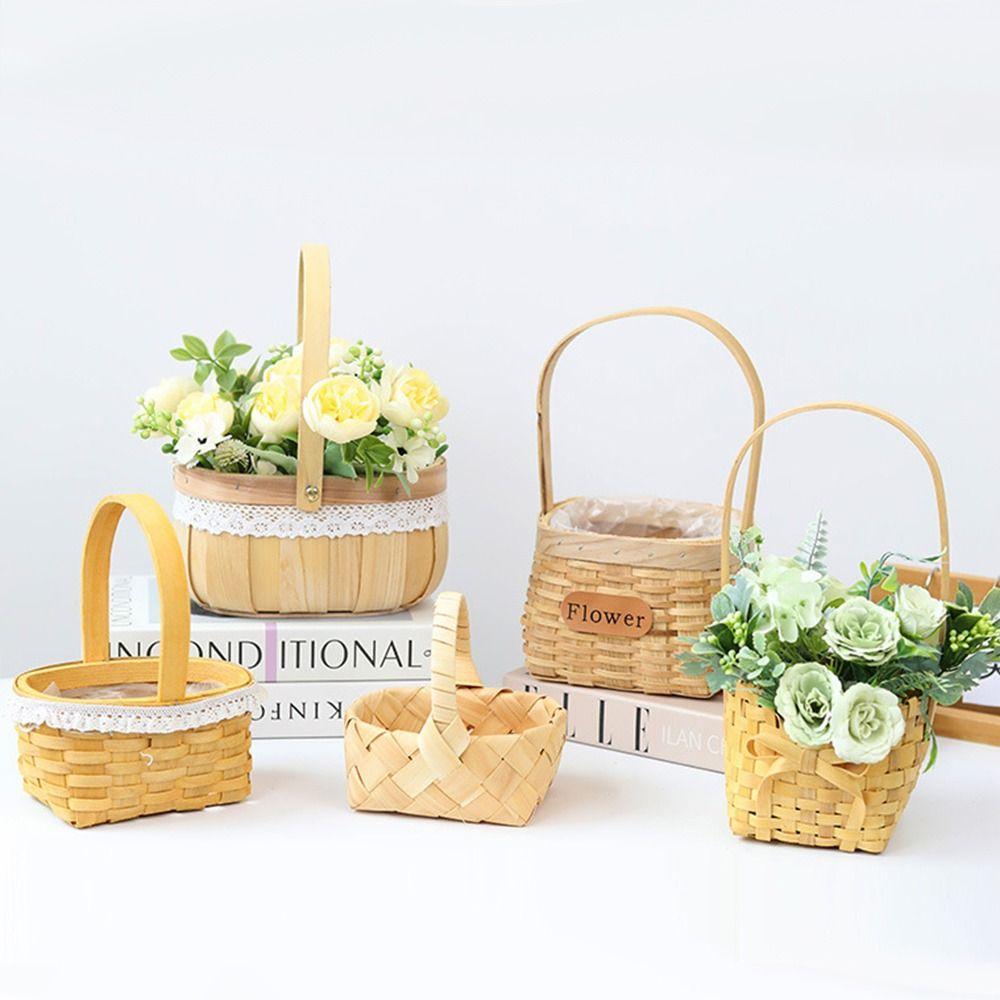 Мини Миниатюрная Плетеная Корзинка из Бумажной Лозы Ручная Работа Корзинка для Цветов для Кукол BJD/для Кукол Ob11