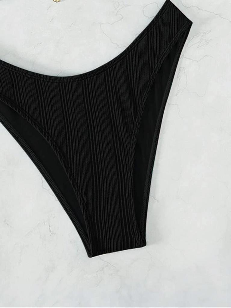 European & American Style 2024 Solid Color Halter Bikini - Hot-selling Swimsuit