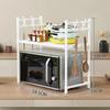 Multi-Layer Microwave Rack Double Layered Simple Storage Shelf Standing Countertop Seasoning Oven Shelf Kitchen Organizing Rack