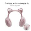 Winter Cute Kitten Earmuffs: Warm, Thickened, Foldable, Imitation Rabbit Fur for Children