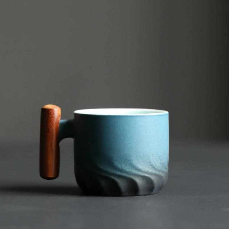 80 мл керамическая ретро-чашка для кофе, офисная кружка для воды, фильтр для чая, кружка для кофе с деревянной ручкой, кружка для чая ручной работы, подарок на день рождения