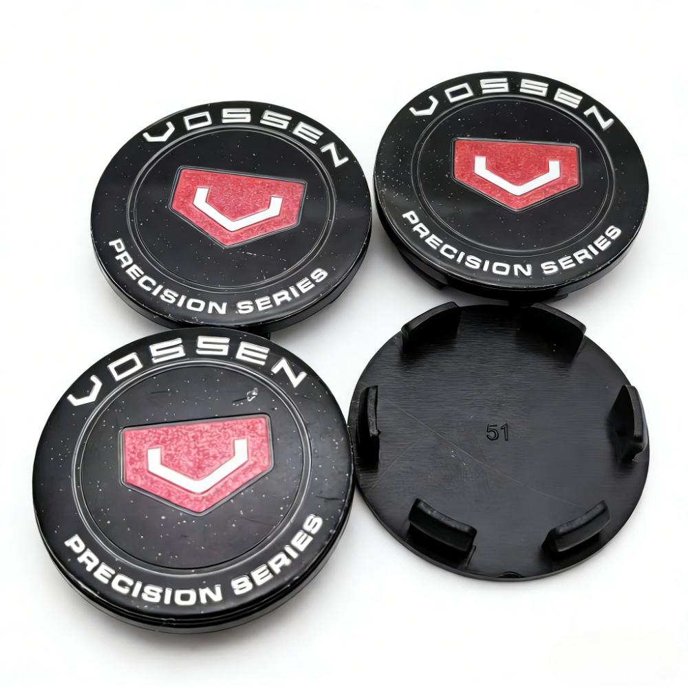 4pcs VOSSEN Logo Emblem Car Wheel Center Caps O.D 51MM Clips 46MM Wheels Hub Cap Rim Hubcaps Dust Cover Replace Car Accessories