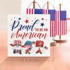 American Patriotic Wooden Sign. 4th of July Desk Decor for Home, Office or Classroom.