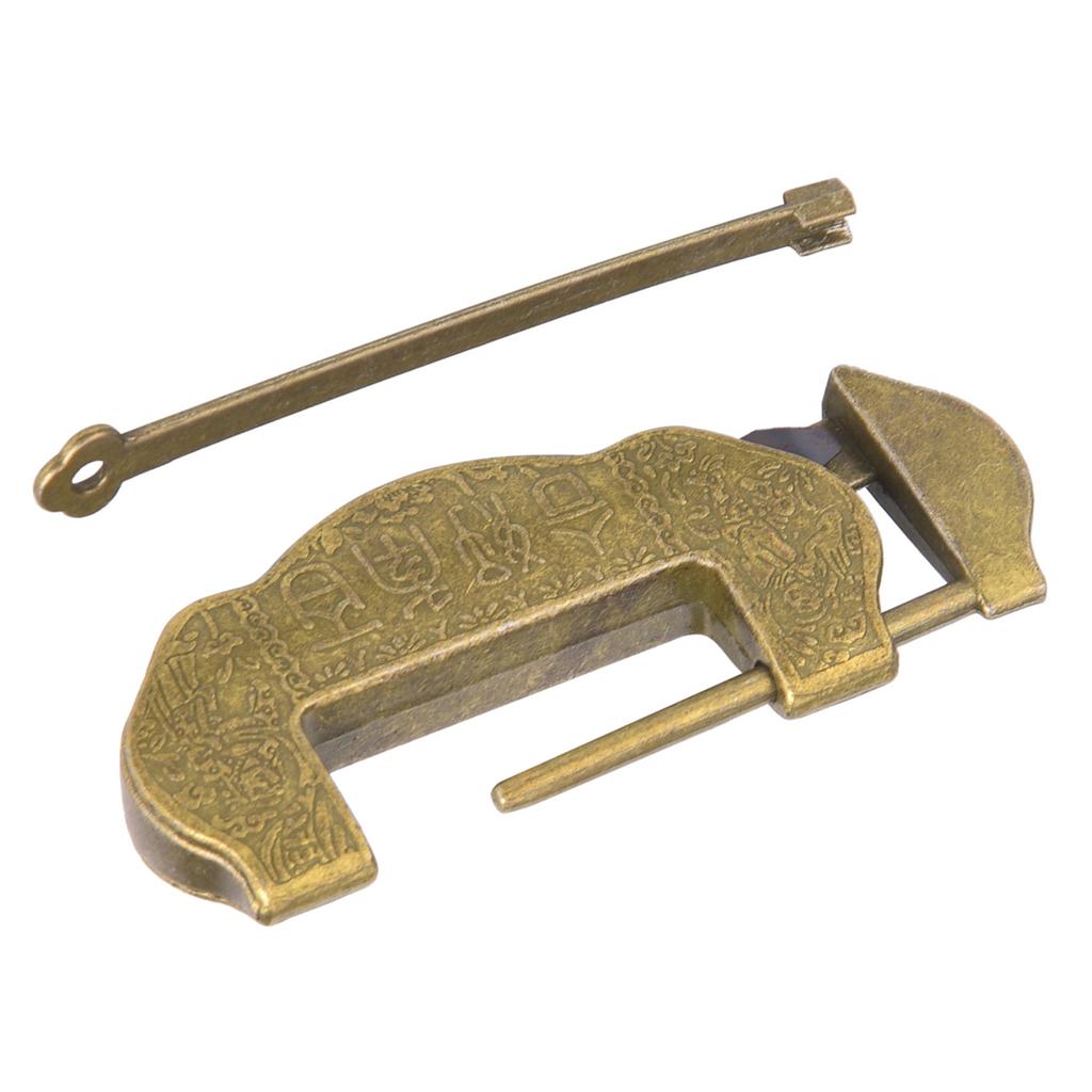 Антикварный замок из цинкового сплава в ретро-стиле эпохи Мин-Цин, замок для двери/шкафа с кисточкой, бронзовый