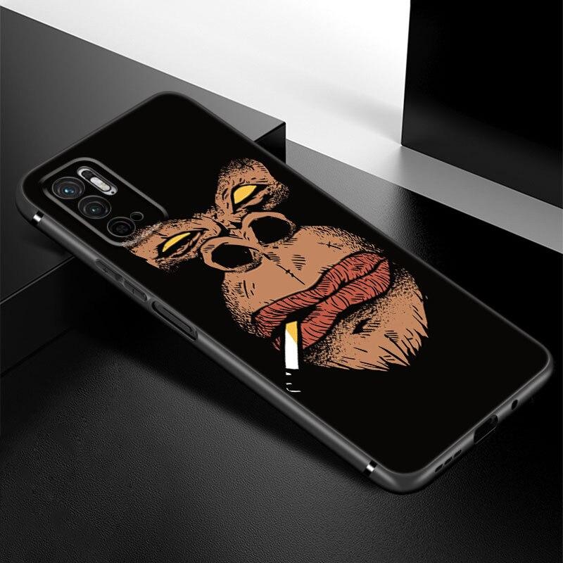 Крутой чехол для телефона Horror Gorilla Ape Face для Xiaomi Redmi Note 7 8 8T 9 9S 10 10S 10T 11 11S 4G 11E 11T Pro 5G мягкий черный чехол