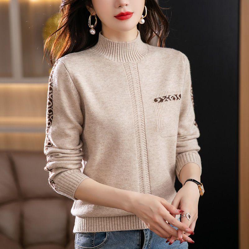 Модный шерстяной свитер, базовый кашемировый женский трикотаж, пуловер, водолазка с длинным рукавом, осенне-зимняя одежда, топы