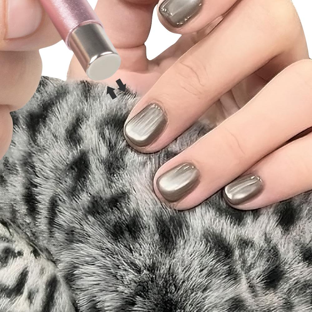 1pcs Double Head with Magnet Ball Design Magic Wand Cat Eye Magnet Bars Cylindrical Nail Art Tool to LED/UV Gel Polish Makeup