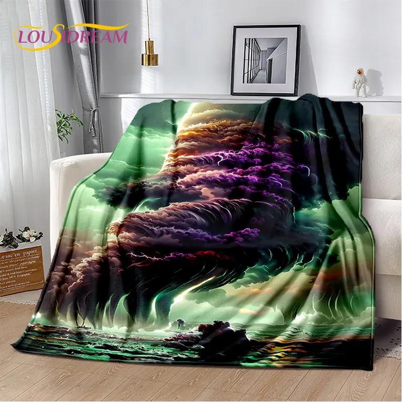 3D Natural, Tornado, Cloud Soft Plush Blanket, фланелевое одеяло, плед для гостиной, спальни, кровати, дивана, пикника, детей, офиса