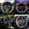 Wood Grain Steering Wheel Cover for Auto Car Tuning SUV Lux Grip PU Leather Universal Vintage Interior Parts Car