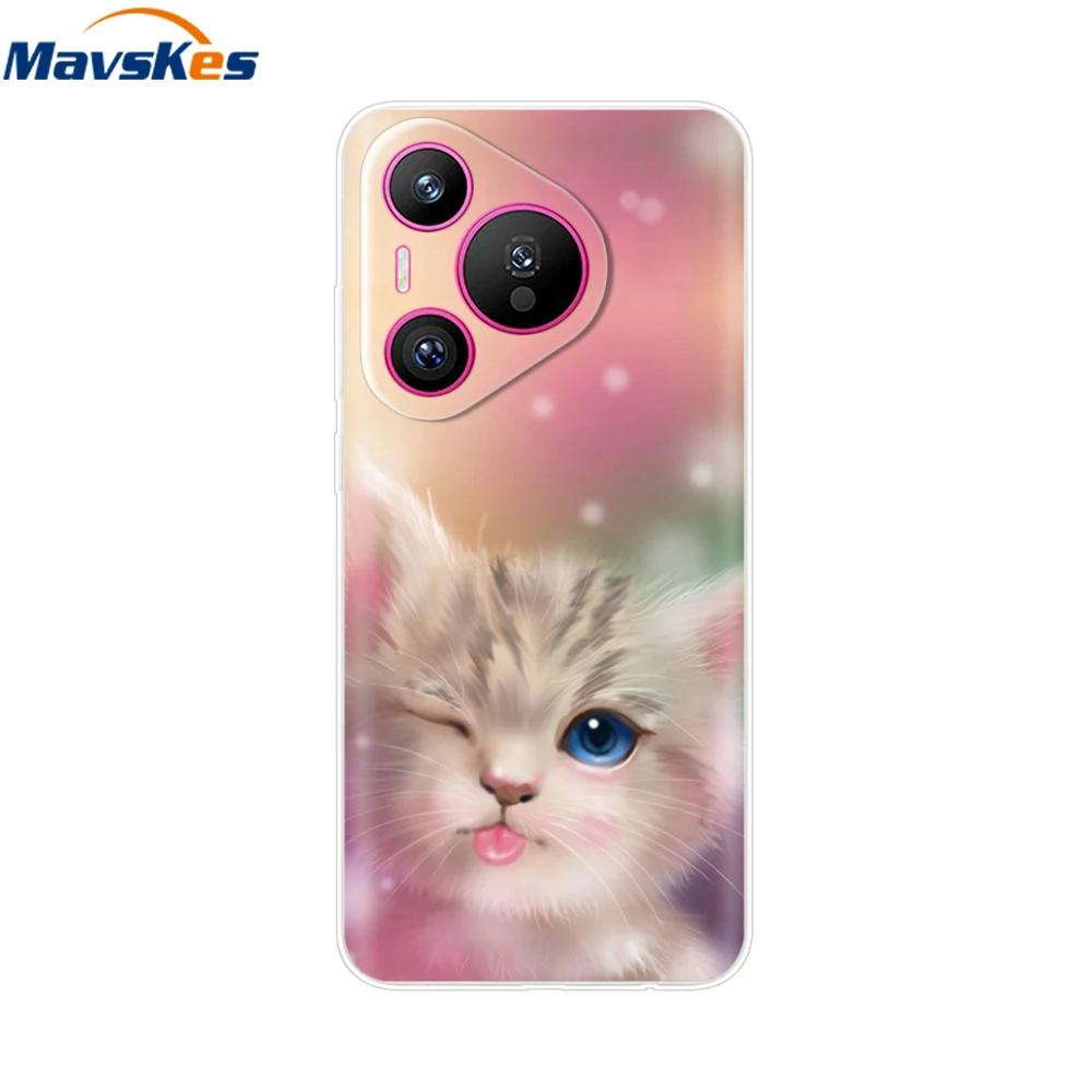 Для чехла Huawei Pura 70 Pro Pura 70 Прозрачная задняя крышка Бампер с красивой девушкой Мягкий ТПУ Funda Для Huawei Pura 70 Pro+ Pura70 Ultra Capa