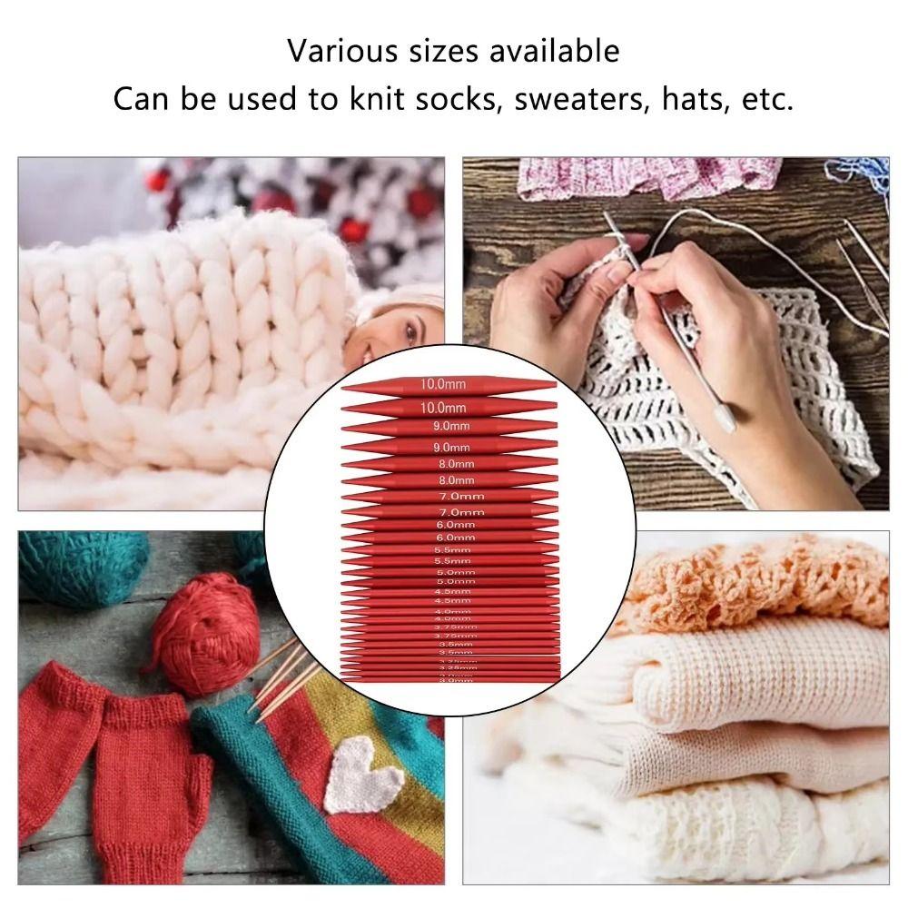 Набор гладких вязальных спиц Съемный чехол для крючков Инструменты для вязания