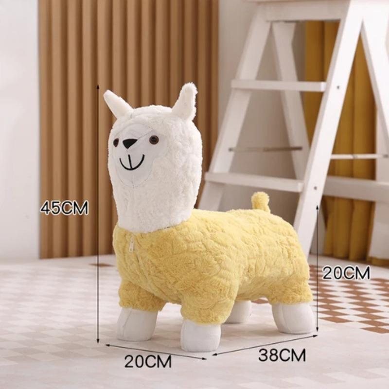 Интернет знаменитость Твердый Деревянный Табурет Альпака Детская Обувь Пеленание Мультфильм Маленькая Скамейка Милый Животный Стул Портативный Табурет Стул