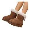 Fashion Snow Boots Women 2025 Winter Plush and Thick Fur Boots Suede Bow Thick Bottom Sleeve Short Boots