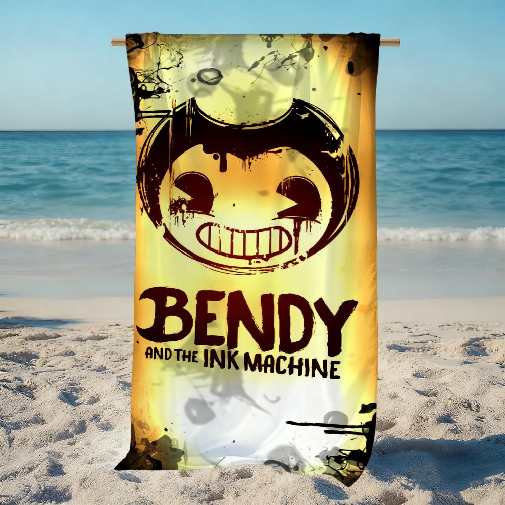 B-bendy and the ink m-Machine ИГРА Полотенце Пляжное Быстросохнущее Мягкое Полотенца для Бассейна Подарок для Путешествий Спортзал Душ Кемпинг спорт