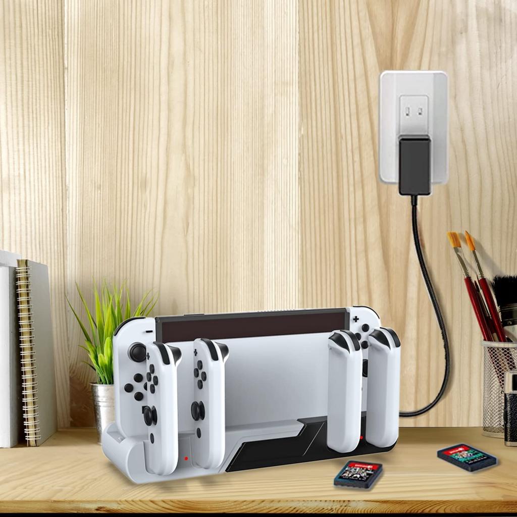 Switch Switch Organic EL Модель Зарядная Подставка Tomistan Зарядный Держатель Ручка Зарядка 4 Устройств Одновременно Быстрое Зарядное Устройство 5 в 1 Интегрированное