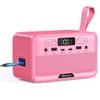 DaranEner YOUYO R100 100W Portable Power Station, 4x USB, 1x DC and 2x AC Ports, 89.6Wh LiFePO4, LED & Compact, Pink