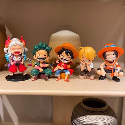 One Piece Портативный Луффи Зоро Санджи Эйс Сидящий Ямато Q-версия Модный Игровой Мультяшный Аниме Украшение на Автомобиль Периферийные Подарки D Подходит для Детей