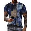 Digital Patchwork Graphic 3D Print Men's T Shirt Men Designer Men's Summer Clothes Short Sleeve Tee Street Tops
