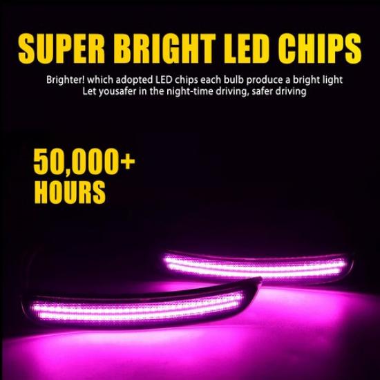 LED F&R Left Right Marker Side Lights Purple 4PC 2015- Fit Dodge Charger