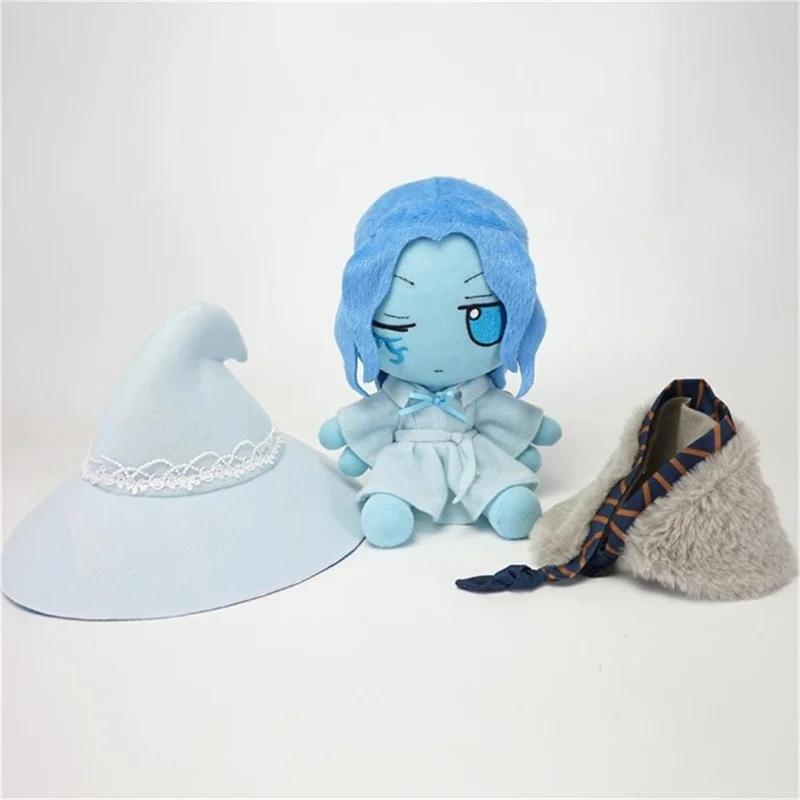 20cm Cute Blue Witch Plush Toy Soft Stuffed Doll with Removable Hat Cloak Birthday Christmas Gift for Kids Fans