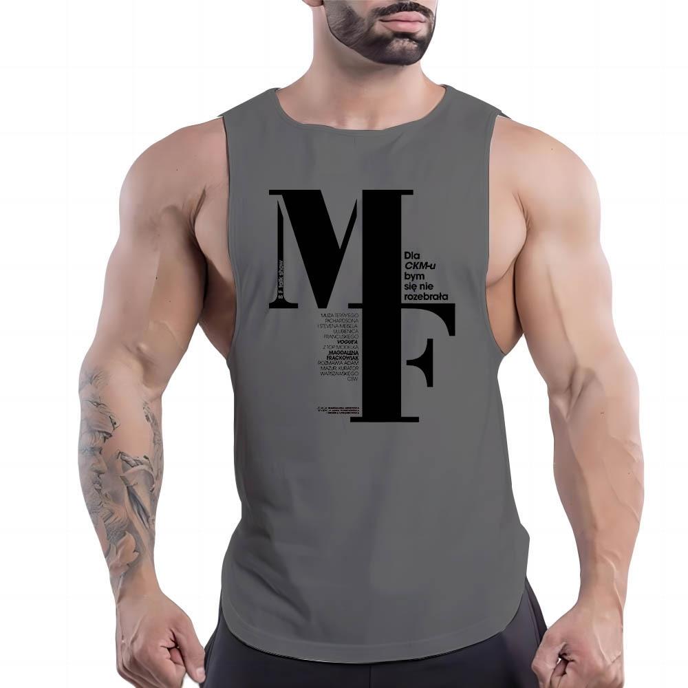Men'S Clothing Fashion Casual Street Sleeveless Vest Crewneck Comfortable Breathable English Letter Printed Quick-Drying Top