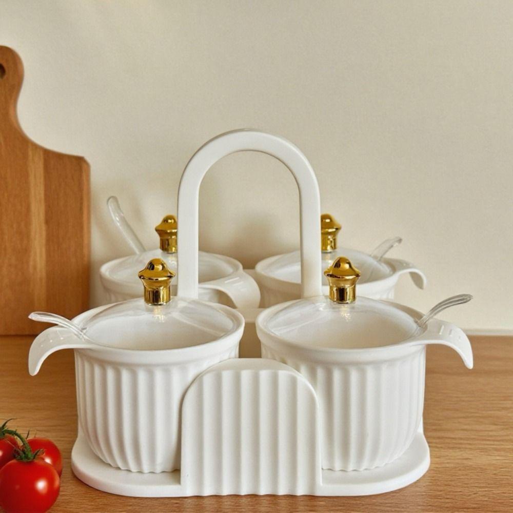 Sealed Multi-grid Seasoning Box Plastic Spice Container Practical Spice Seasoning Box for Home