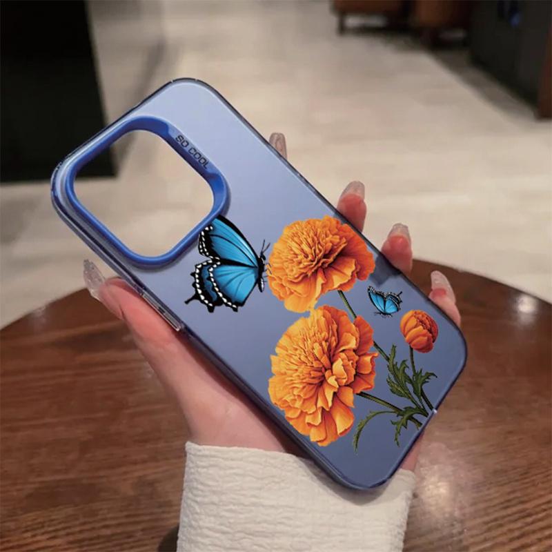 Чехол для телефона с защитой от падений и цветочным узором для Samsung S24 S23 A55 A35 Xiaomi Redmi 13C Poco C65 iPhone 15 Huawei Honor, противоударный защитный бампер