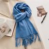 Luxury Wool Scarf For Women Fashion Warm Cashmere Scarves Korean Style Solid Knitted Shawl Wrap Pashmina Bandana Christmas Gift