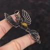Резной кулон из тигрового глаза, обернутый медной проволокой, кулон в виде птицы Феникс, драгоценный камень, медные украшения, кулон ручной работы, уникальные украшения для подарка