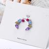 Colorful Zircon Stud Earrings - European & American Style for Women