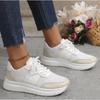2024 Women's Spring New PU Leather Fashion Lace Up Sneakers Casual Brand Designer Thick Sole Anti-Slip Women's Vulcanized Shoes