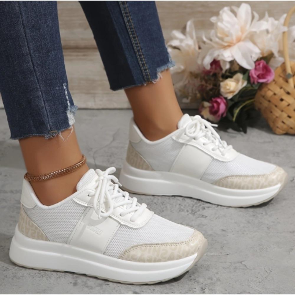 2024 Women's Spring New PU Leather Fashion Lace Up Sneakers Casual Brand Designer Thick Sole Anti-Slip Women's Vulcanized Shoes