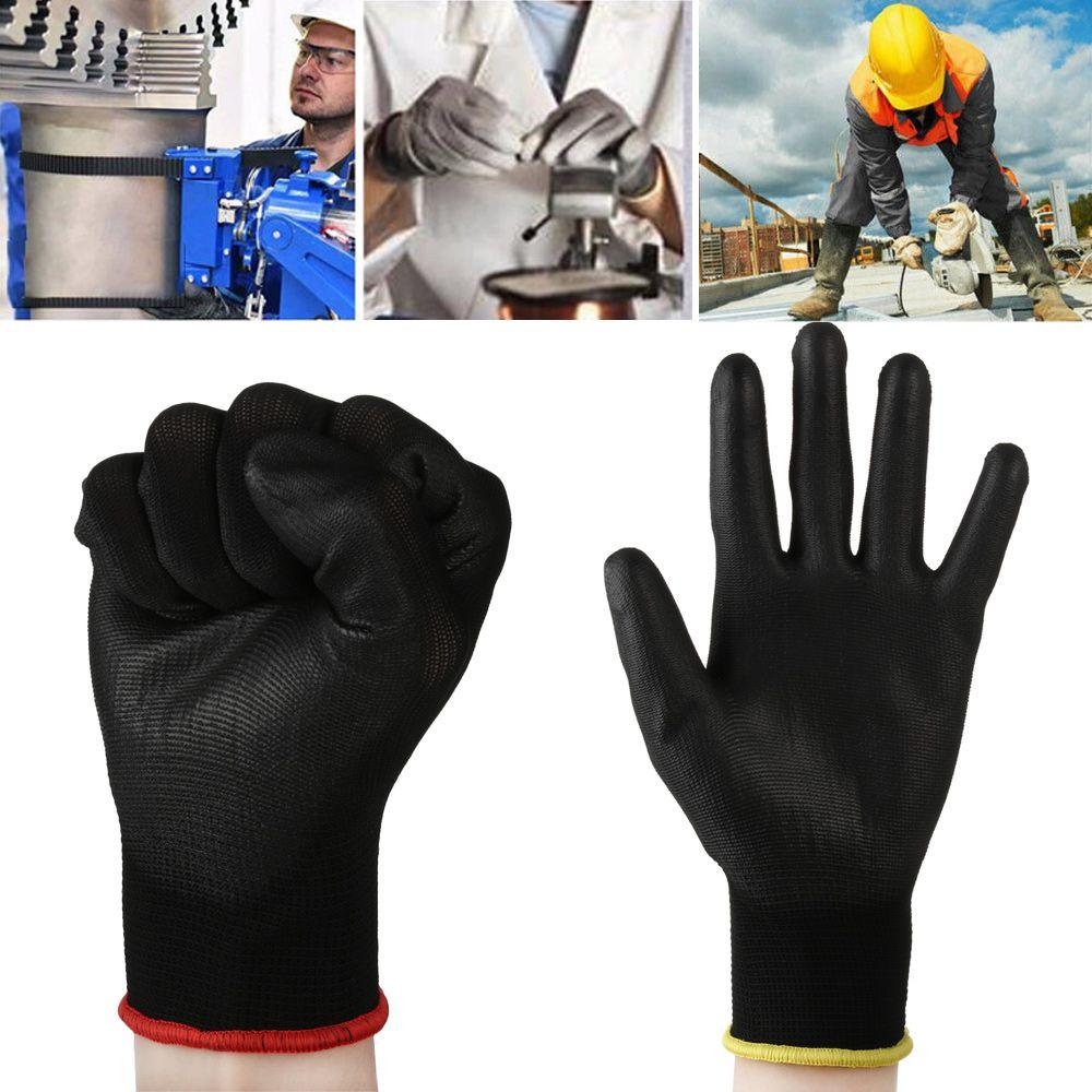 1/6 Pairs Anti-static Nylon PU Work Gloves Polyurethane Coated Labor Protection