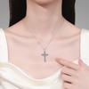 Light luxury Real Platinum PT950 Moissanite Necklace Women's Cross Contrast Color Pendant Women's High-End Jewelry