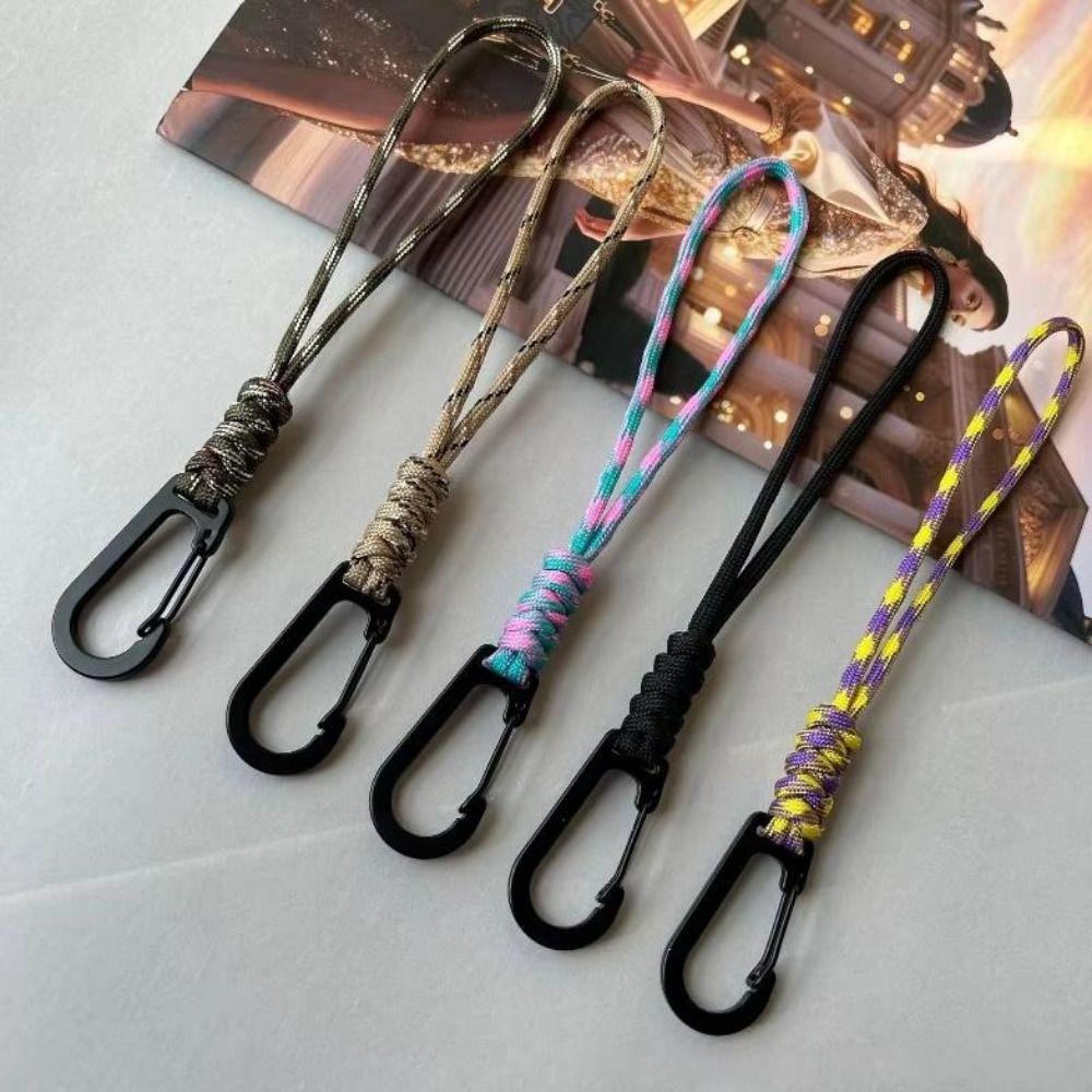 2pcs 20cm Length Carabiner Keychain 7 Colors Anti-loss Hook Wrist Hooks Backpack Buckles