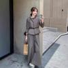 Ретро топ с кисточками прямые широкие брюки комплект из двух предметов для женщин ранняя весна и осень новый повседневный костюм с юбкой