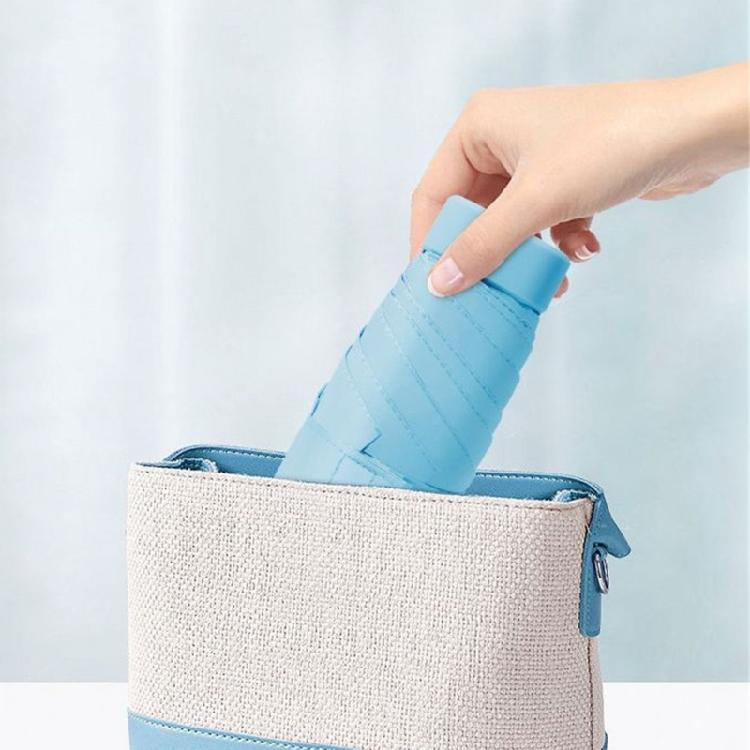 Small Rain and Sun Umbrella Pocket Size Rain Cover with Storage Box Foldable