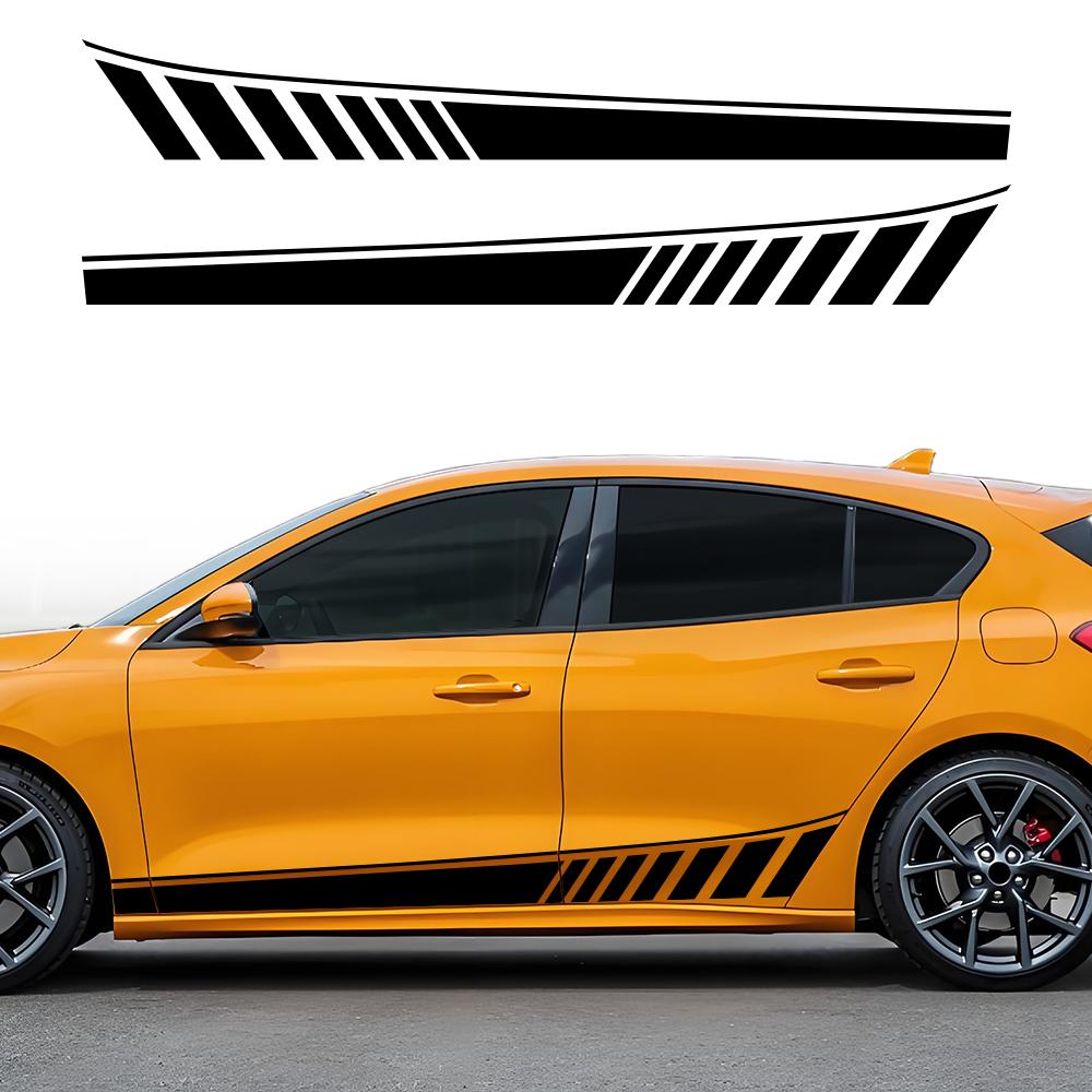 Для Ford Focus ST Автомобильная наклейка Комплект наклеек на боковую часть двери Виниловая пленка для обтяжки автомобиля Водонепроницаемые наклейки на транспортные средства Автоаксессуары Декор