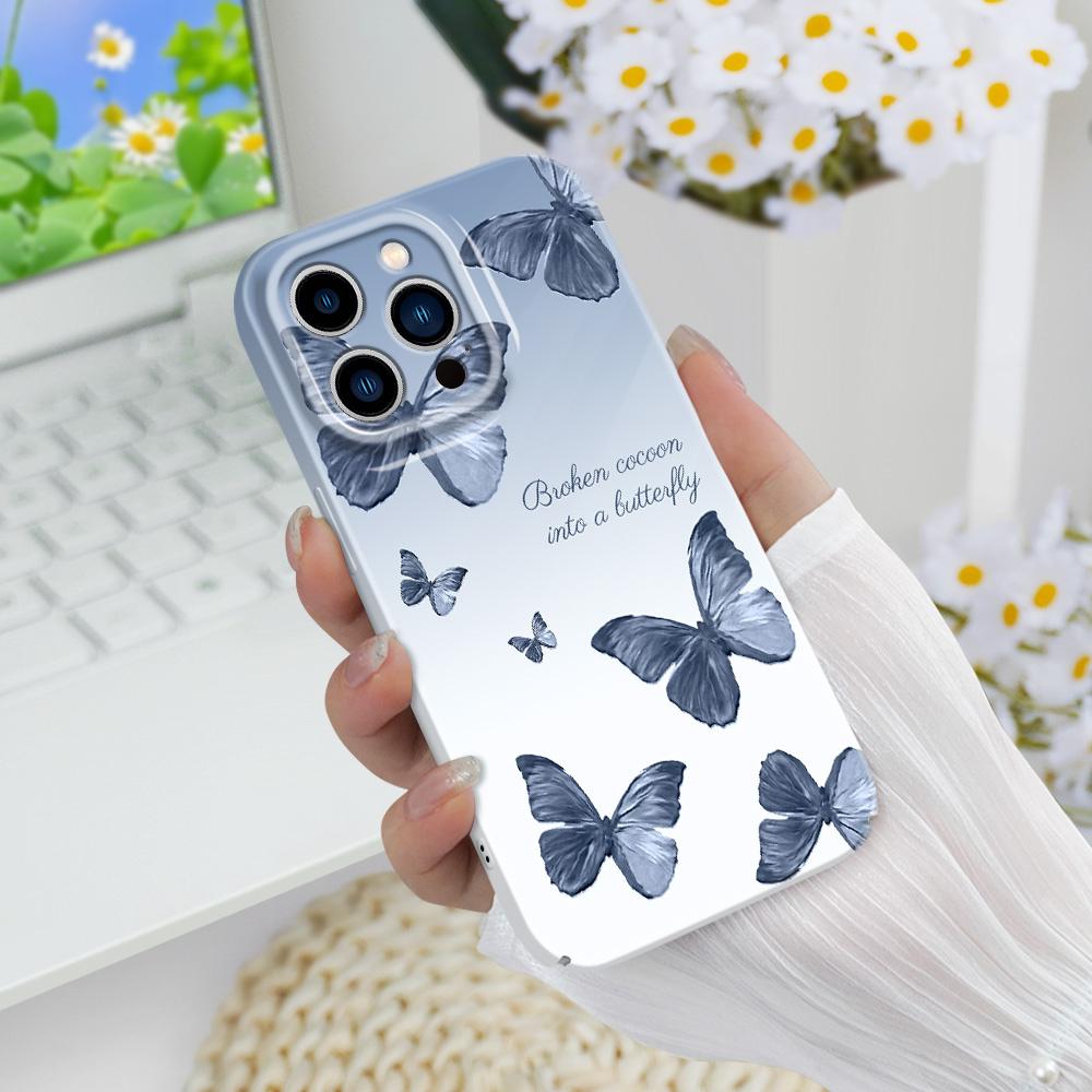 Alluring Butterfly Phone Case For iPhone 13 12 11 7 8 6 6S Plus Pro Max Mini X XS XR SE 2020 2022 Film Hard Cover