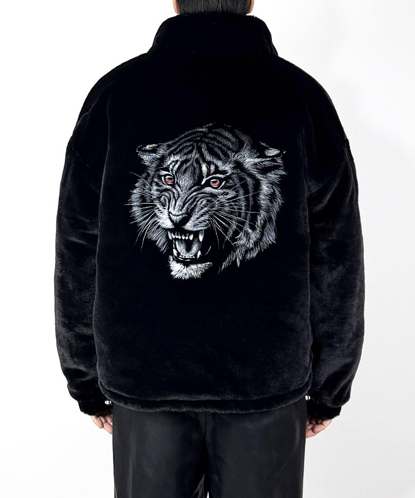 A Made Fine Fur Print Over Jacket (Black)