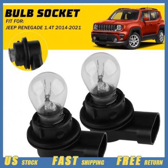2x Front Daytime Runing Light Bulb Holder Socket Fit For Jeep Renegade 2014-